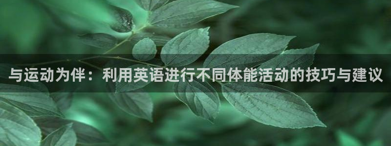一竞技官方正版app官网：与运动为伴：利用英语进行不同体能活